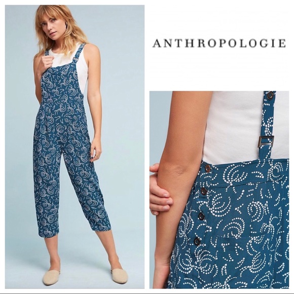 Anthropologie Pants - [Anthropologie] Maeve Blue Tidal Jumpsuit Crop
